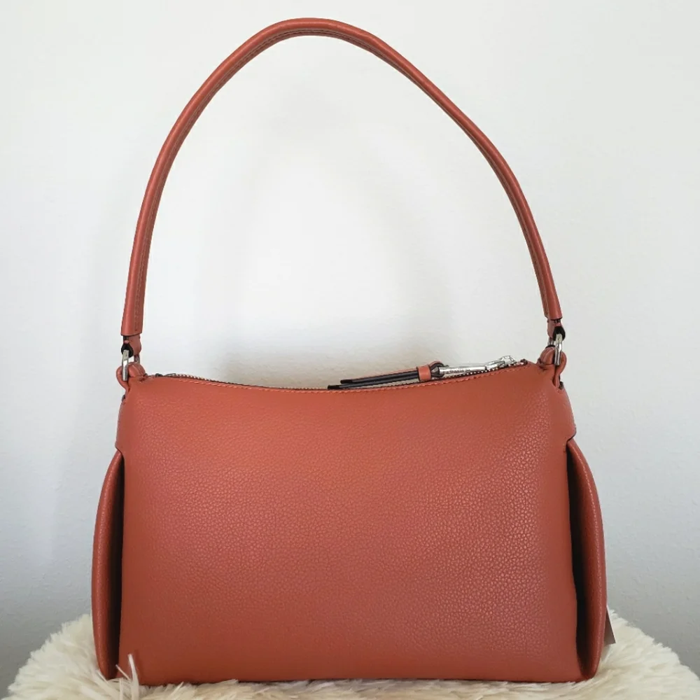 CALVIN KLEIN Lee Medium Dusty Rose Vegan Pebbled Leather Shoulder Bag--NWT